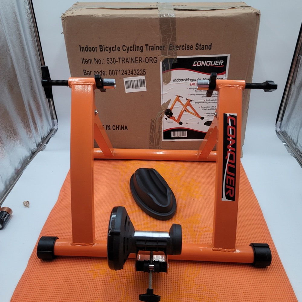 Conquer Indoor Magnetic Resistance Bicycle‎ Trainer Exercise Stand Orange 530